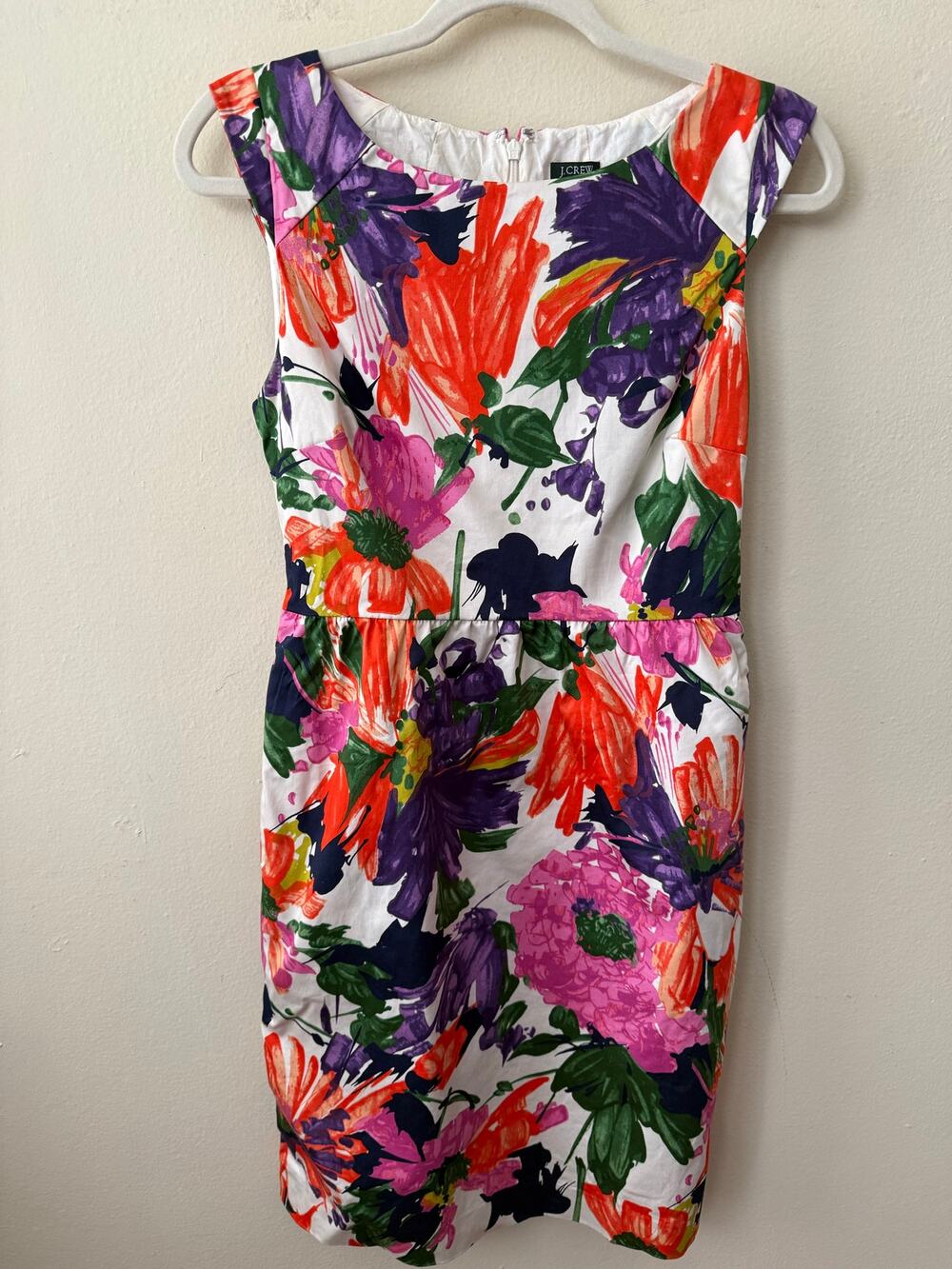 J. Crew Floral Cotton Poplin Dress Size 2